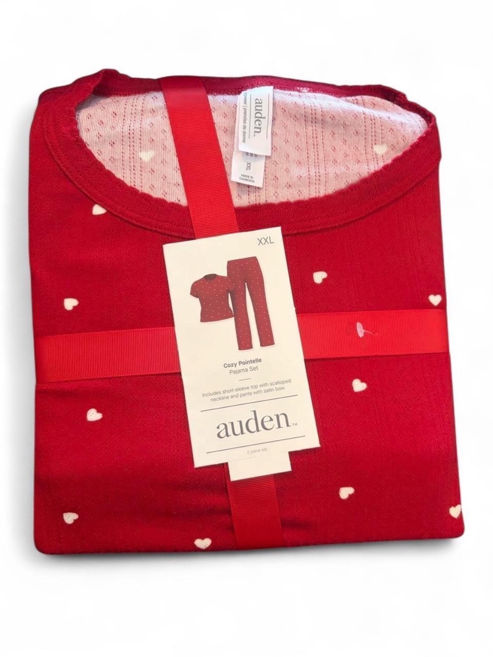 Auden Red Heart Print Pajama Set
